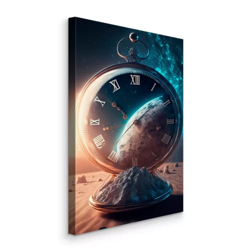 Canvas Abstracte planetaire klok