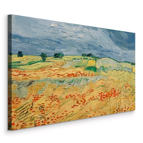 Canvas Pittoreske velden in intense kleuren