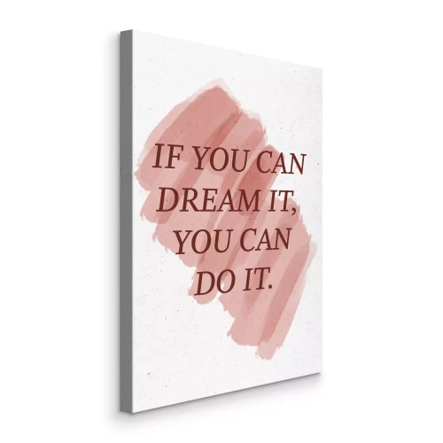 Canvas Typografische letters op een roze achtergrond