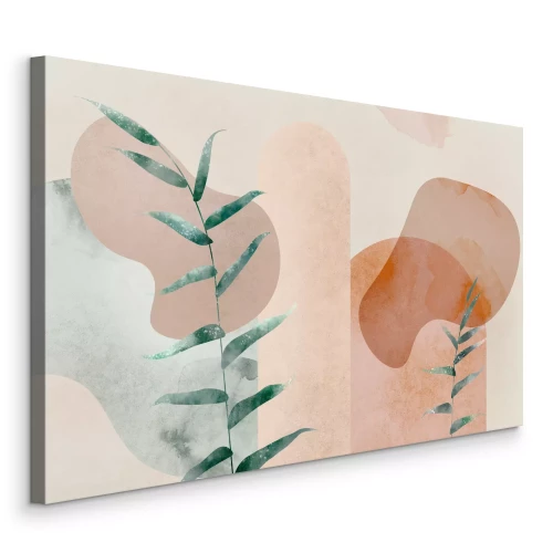 Canvas Kleine blaadjes op een abstracte achtergrond