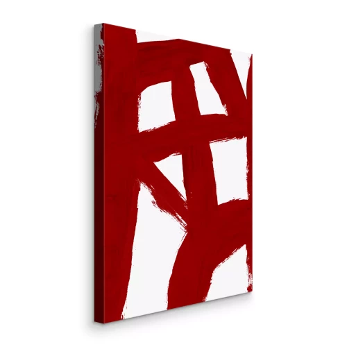 Canvas Rode verfstrepen op een witte achtergrond