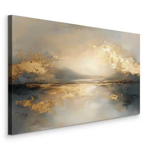 Canvas Abstract zeegezicht geschilderd met verf