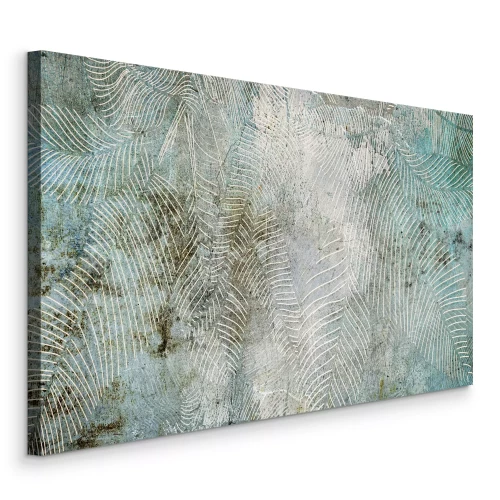 Canvas Botanisch patroon met bladeren op een betonnen achtergrond