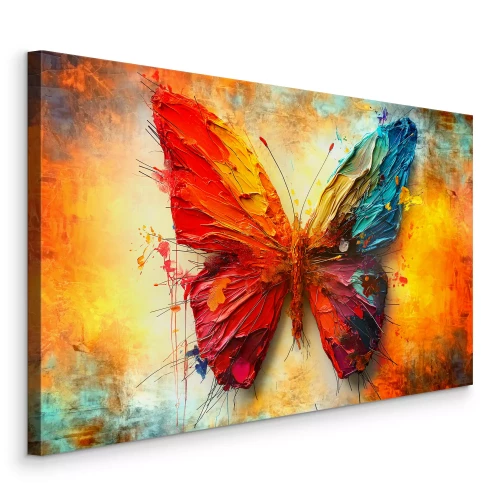 Canvas Kleurrijke artistieke vlinder