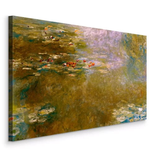Canvas Een kalme vijver met waterlelies in de visie van Claude Monet