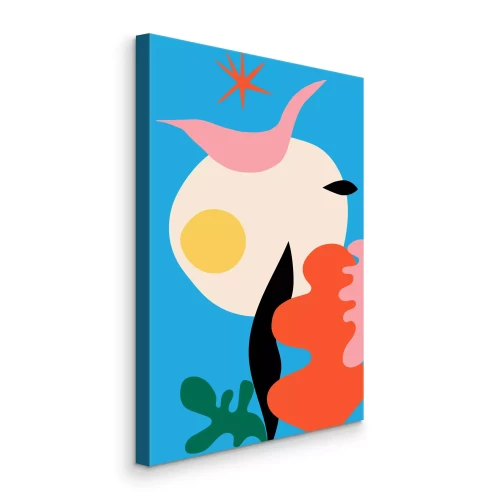 Canvas Plantenabstractie met organische vormen