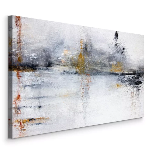 Canvas Abstract waterlandschap geschilderd met verf