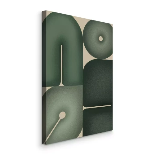 Canvas Groene geometrische vormen geïllustreerd