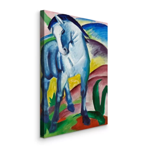 Canvas Een paard in een kleurrijk berglandschap