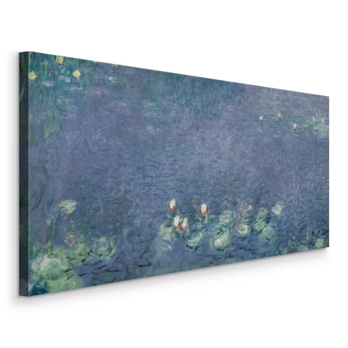 Canvas Delicate waterlelies in de natuurlijke omgeving van de rivier