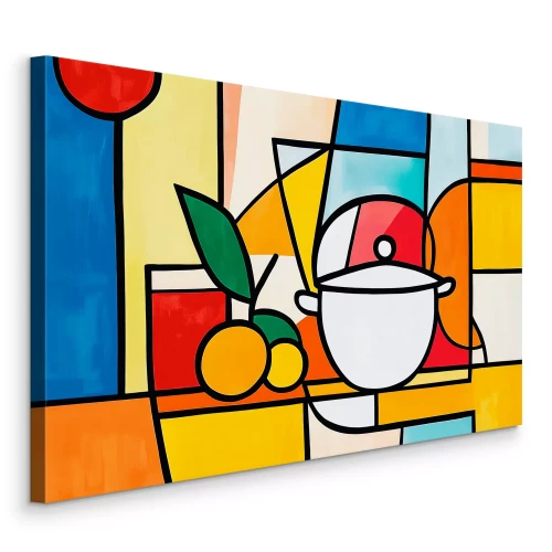 Canvas Een kleurrijk stilleven in de vorm van een glas-in-loodraam