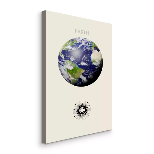 Canvas Planeet Aarde in het zonnestelsel