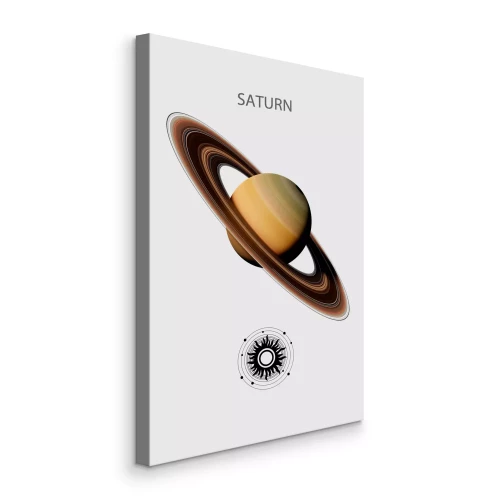 Canvas Saturnus met een ring in het zonnestelsel