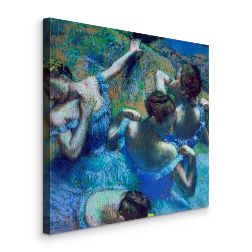 Canvas Balletdansers in vloeiende blauwe jurken