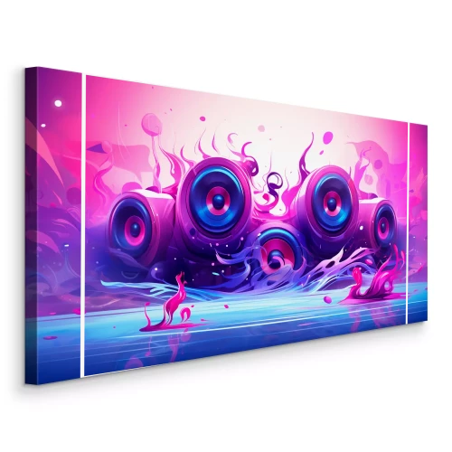 Canvas De roze energie van muziek en luidsprekers