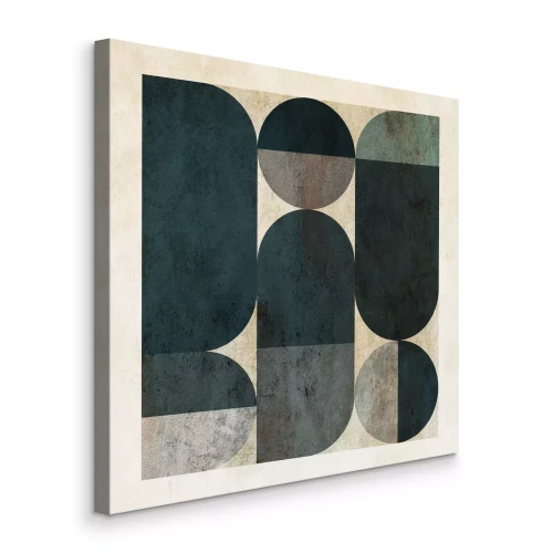 Canvas Abstracte geometrische vormen met een ruwe textuur