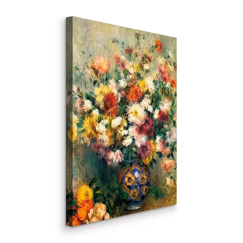 Canvas Weelderige kleurrijke bloemen in een vaas