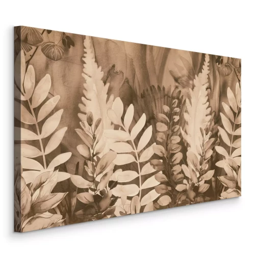 Canvas Een botanische compositie in tinten bruin en beige