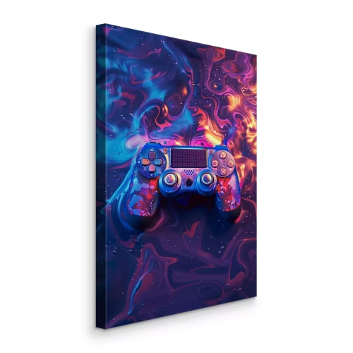 Canvas Een kleurenpad op een vloeiende blauwe en roze achtergrond