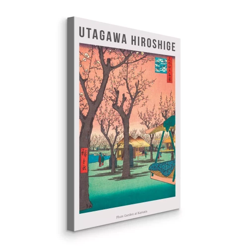 Canvas Een pittoreske Japanse tuin met kersenbloesems