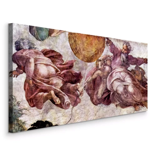 Canvas De geboorte van het licht op de Sixtijnse Kluis