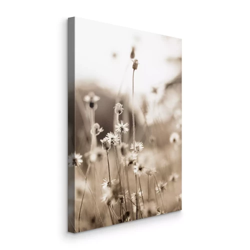 Canvas Kleine wilde bloemen tegen een wazige achtergrond