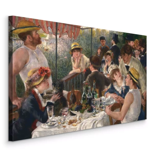 Canvas Avondbijeenkomst met wijn aan tafel