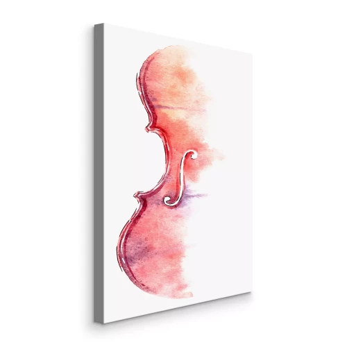 Canvas Fragment van een viool in schilderachtige stijl