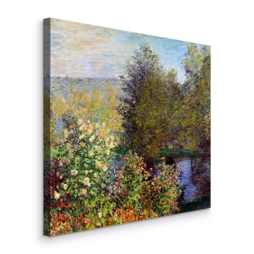 Canvas Een kleurrijke tuinhoek in Montgeron met bloemen