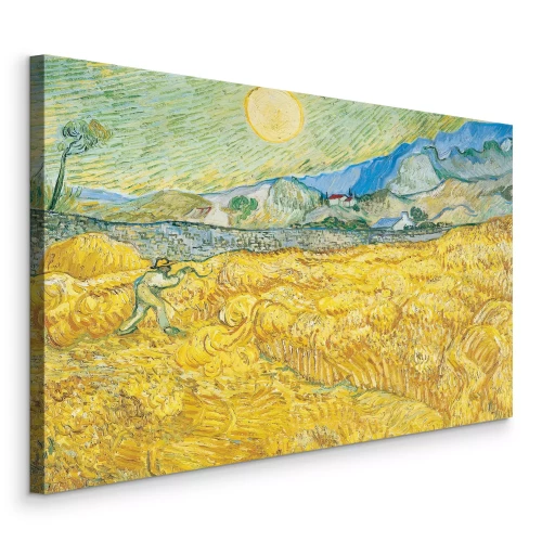 Canvas Schilderachtige oogsten in een bergdorpje omgeven door groen