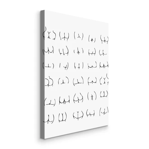 Canvas Vrouwelijke vormen in zwart-wit