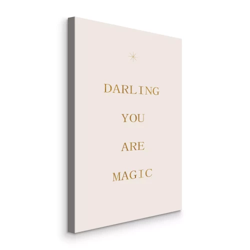 Canvas Minimalistische gouden inscriptie schat, jij bent magisch