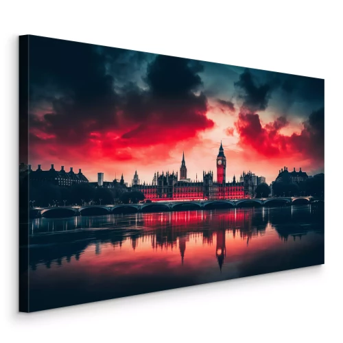 Canvas Brits icoon in het dakraam