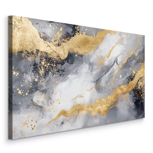 Canvas Gouden strepen op een grijze achtergrond