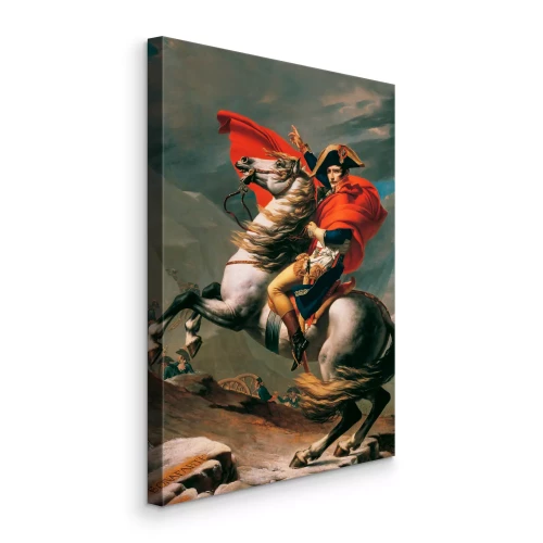 Canvas Een man in ridderlijke kledij op een paard