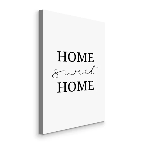 Canvas Minimalistisch zwart-wit HOME SWEET HOME opschrift