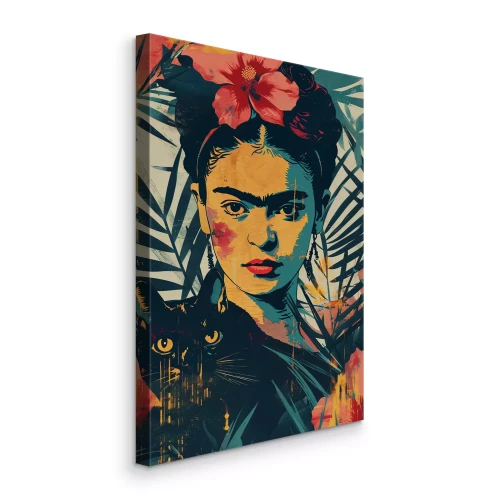 Canvas Frida Kahlo tropisch portret