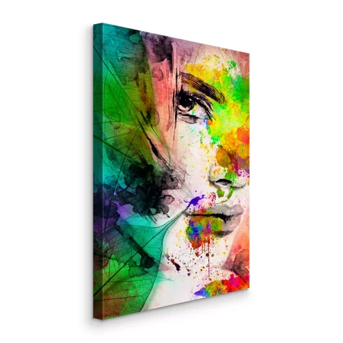 Canvas Kleurrijk artistiek vrouwengezicht