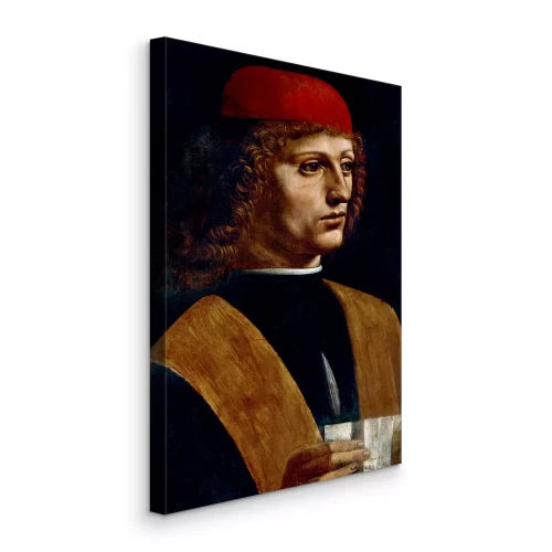 Canvas Mysterieuze muzikant op een renaissanceportret