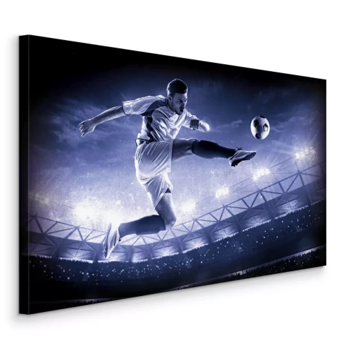 Canvas Een schot op doel tijdens de wedstrijd