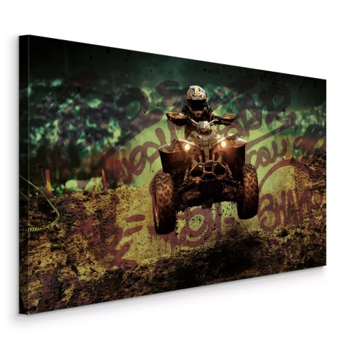 Canvas Een quadrijder tijdens een sprong