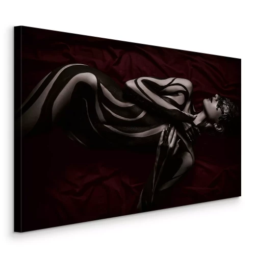 Canvas Sensueel silhouet met donkere strepen