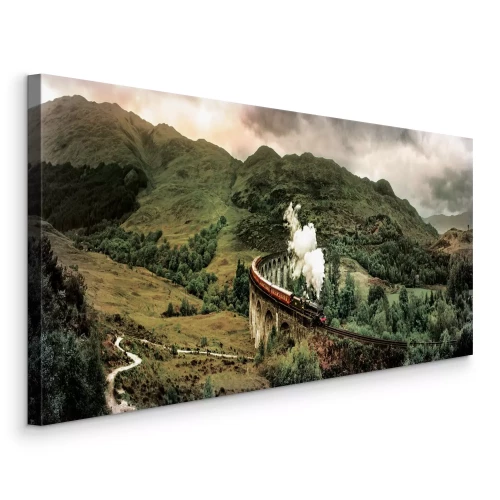 Canvas Een reis door het land van groene heuvels