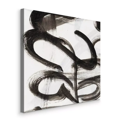 Canvas Golvende lijnen in expressieve beweging