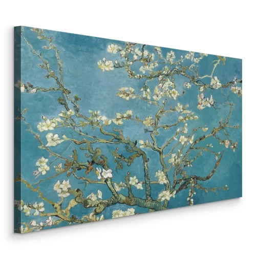 Canvas De bloemen van de natuur bloeien onder het blauwe licht