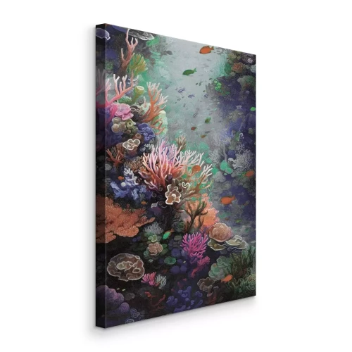 Canvas Een koraalrif vol tropische vissen