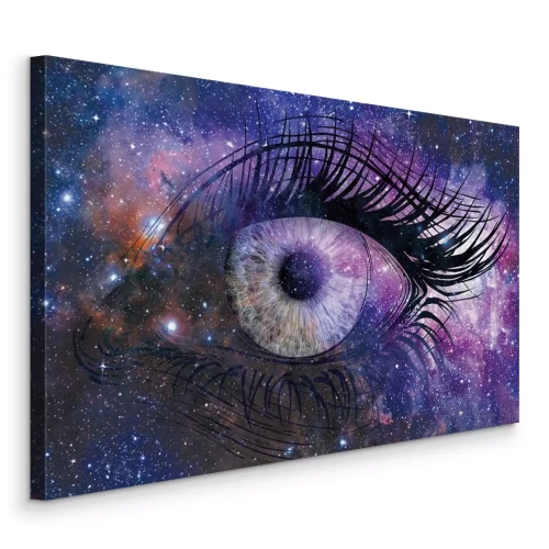 Canvas Het oog van het heelal tegen de achtergrond van een sterrenstelsel