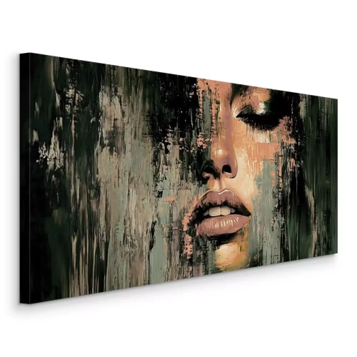 Canvas Artistieke muurschildering van een vrouwenportret in aquarel