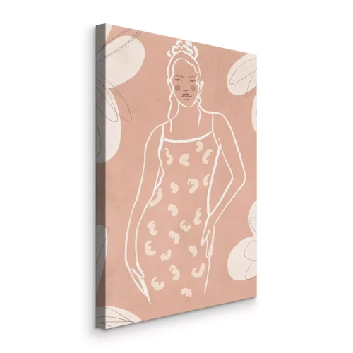 Canvas Een subtiel silhouet van een vrouw met een bloemenmotief