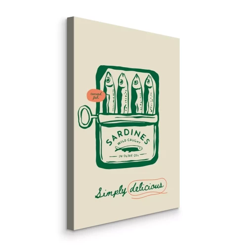 Canvas Sardientjes in een stijlvol groen blikje